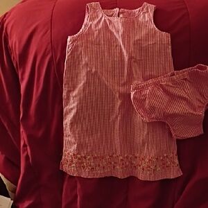 Old Navy Pink Checkered Kids Dress and Shorts Set
